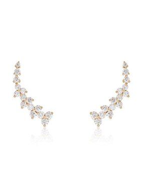 Pure Essence 14K (or 18k upon request) Yellow Gold Diamond Climber Earrings